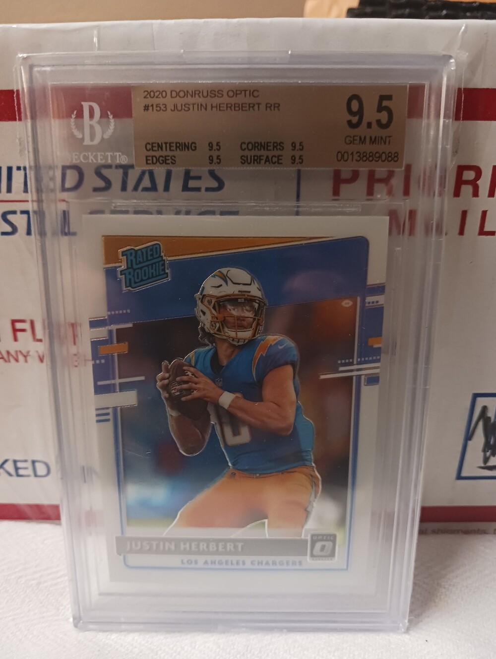 2022 DONRUSS OPTIC RATED ROOKIE JUSTIN HERBERT BGS 9.5 GEM